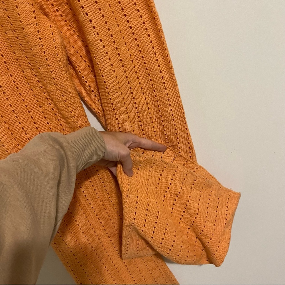 NWT By Together Anthropologie Orange Knit Flare Pants size Medium - Picture 4 of 9